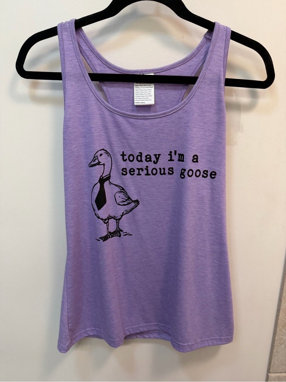 Lavender Graphic Tank Top - "Today I'm a Serious Goose"